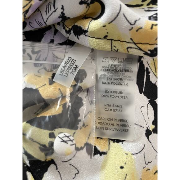 NWT Karl Lagerfeld Sz S Cvrd Btn Front V Ruffle Neck Front Sleeveless Blouse - Picture 9 of 12